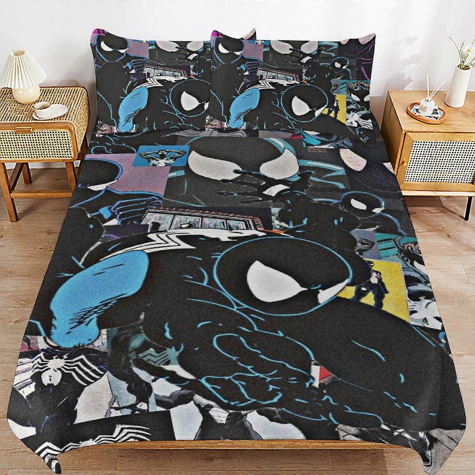 v6811 Lakan Sängkläder Spider-Man Sängkläder Ultra Mjuk hudvänlig Påslakan 3 delar, söt täcke Täcke Sängset för pojkar flickor barn ( 1 D