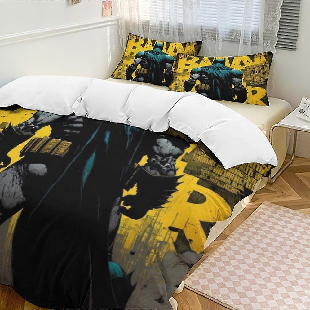 v1909 Lençóis Cama Batman Conjunto de Cama de 3 Peças Conjunto de Cama Macio Quente E Confortável Conjunto de Cama com 1 Capa de Edredão E 2 Fronhas Lençóis yuq1909