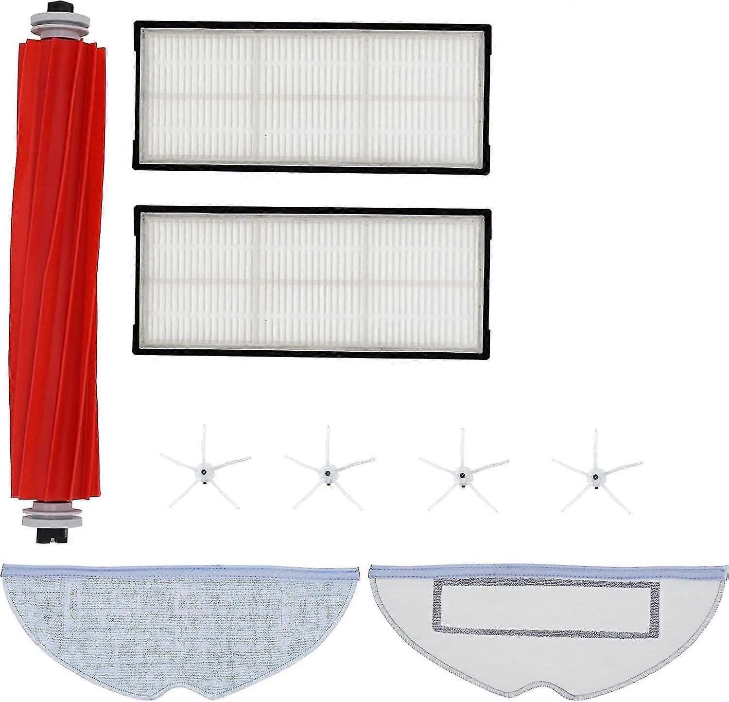 Replacement Accessories For Roborock S7 T7s T7s Puls G10, 1 Main Brush, 4 Side Brushes, 2 Hepa Filters, 2 Mop Cloths, 9 Pieces In Total