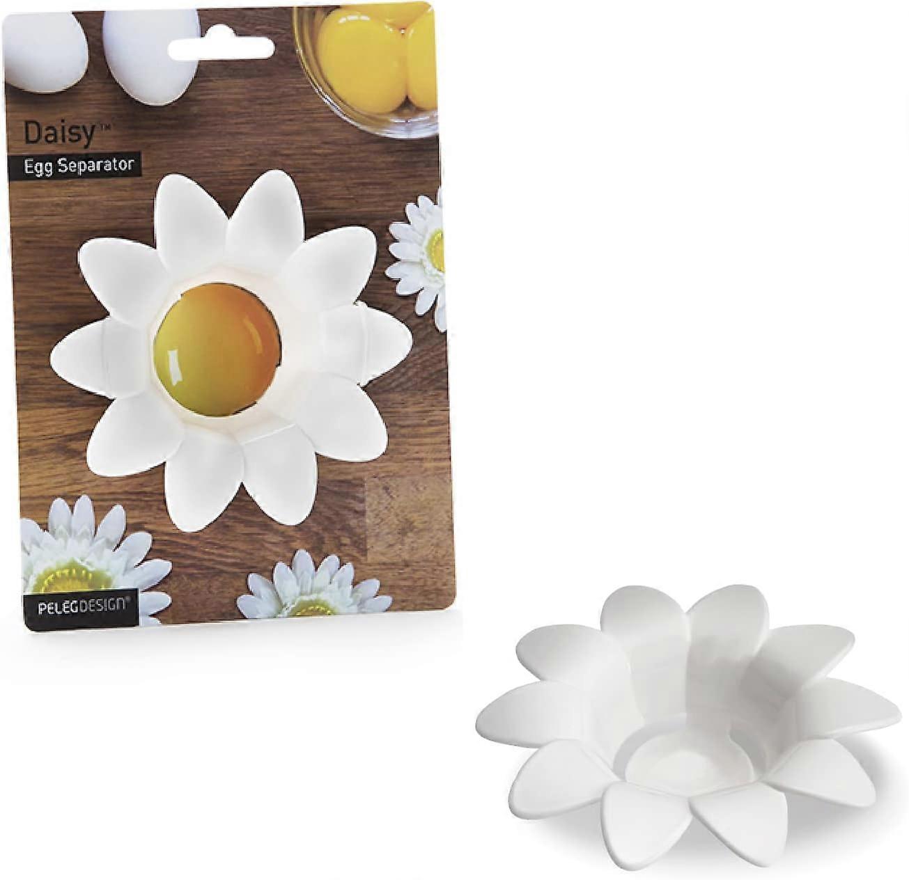 Daisy Plastic Egg Separator, White Yolk Separator Kitchen Gadget Baking Tool Egg Extractor, Cute Flower Design