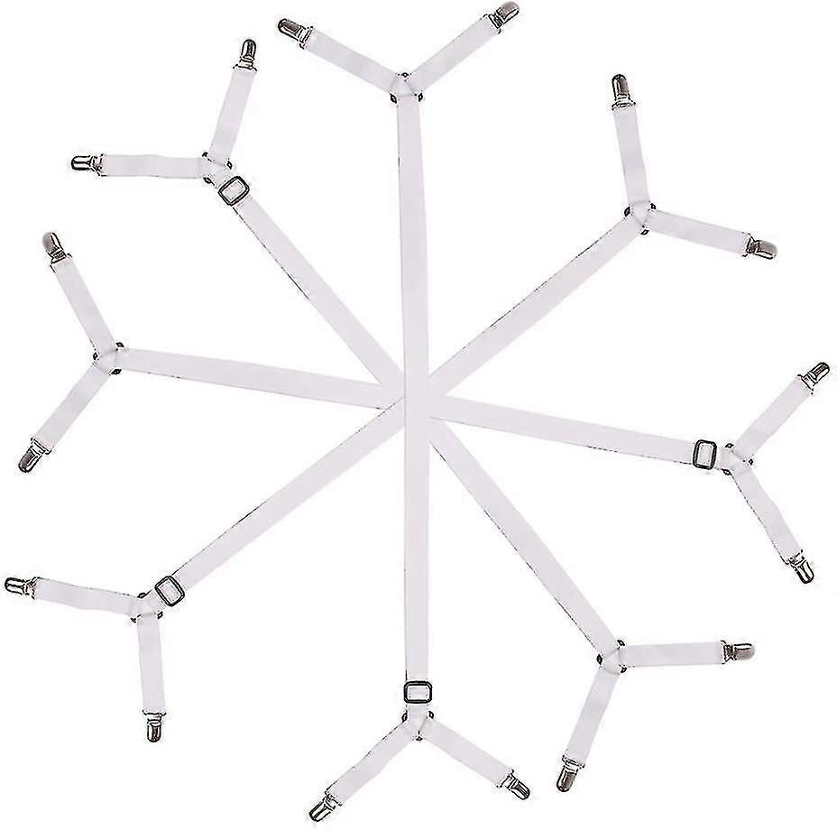 Triangle Bed Sheet Fastener Adjustable Holder Straps For A Smooth Mattress, Pack Of 4, White