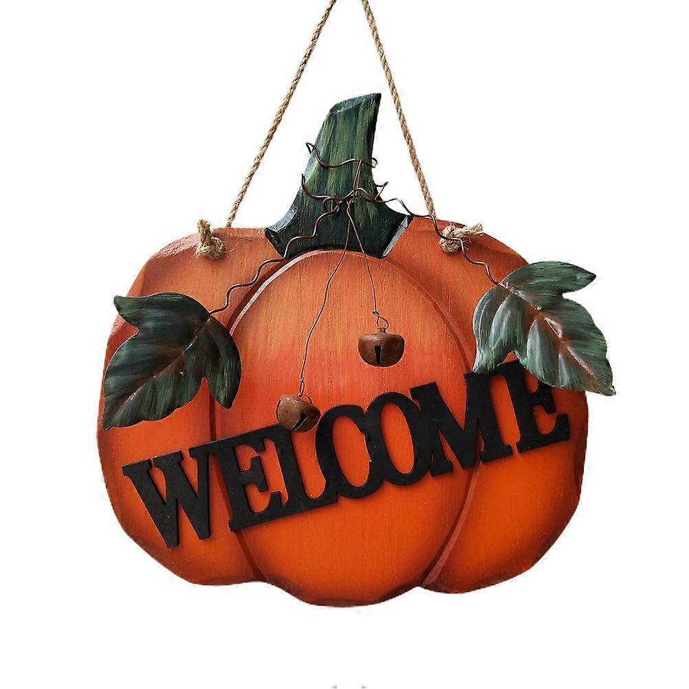 ハロウィーンカボチャウェルカムサインウッドカボチャハンギングサイン装飾カボチャ木製サインウォールドアデコレーション