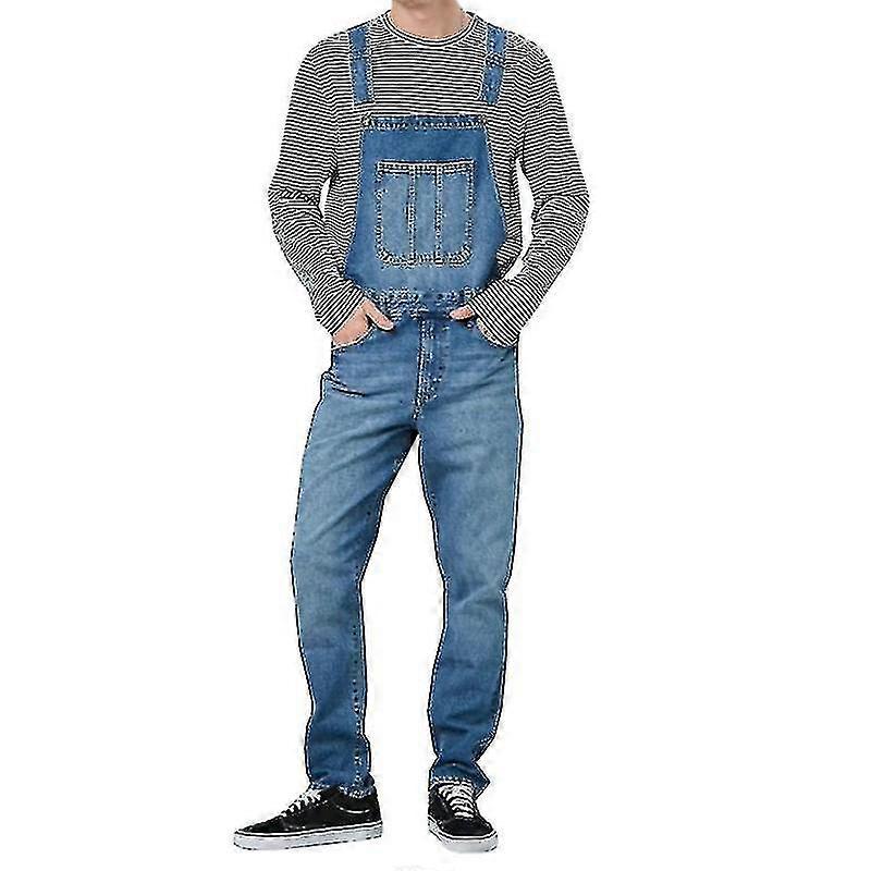 Men Jeans Pants Denim Dungarees Overalls Bib And Brace Work Trousers
