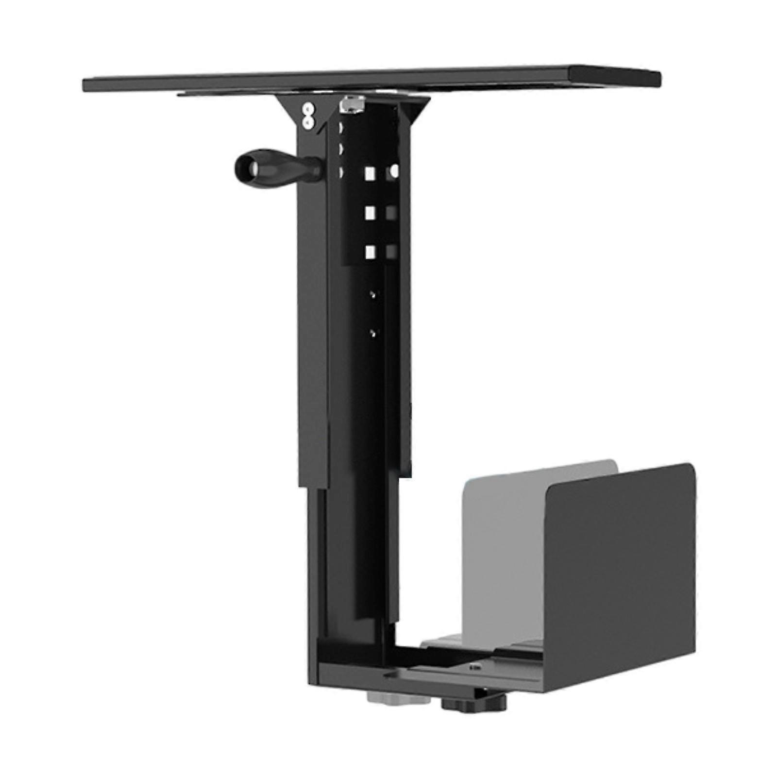 PC CPU Under Desk Mount Bracket 360 Degree Swivel Accessory Adjustable Frame