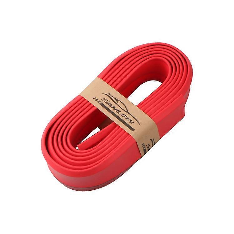 Red-Car front lip anti-collision rubber strip Universal front spatula modification large wrap-around small side skirt carbon fiber rear lip decoration
