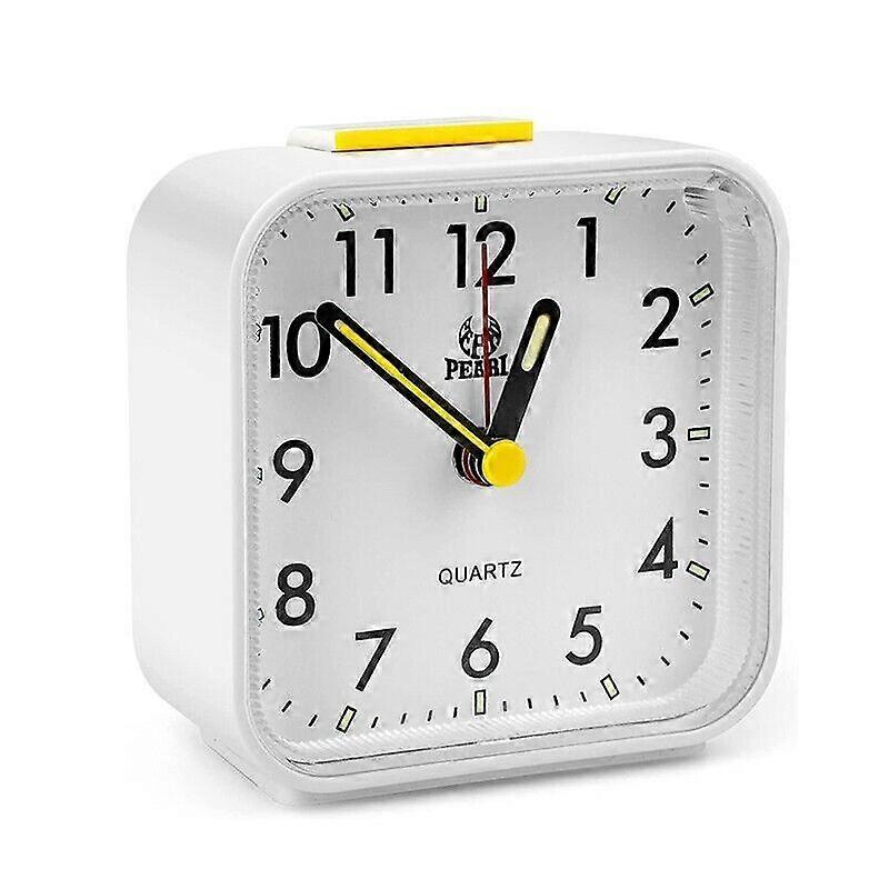 Quartz Alarm Clock With Night Light No Tick Snooze Silent Small Bedside Clock