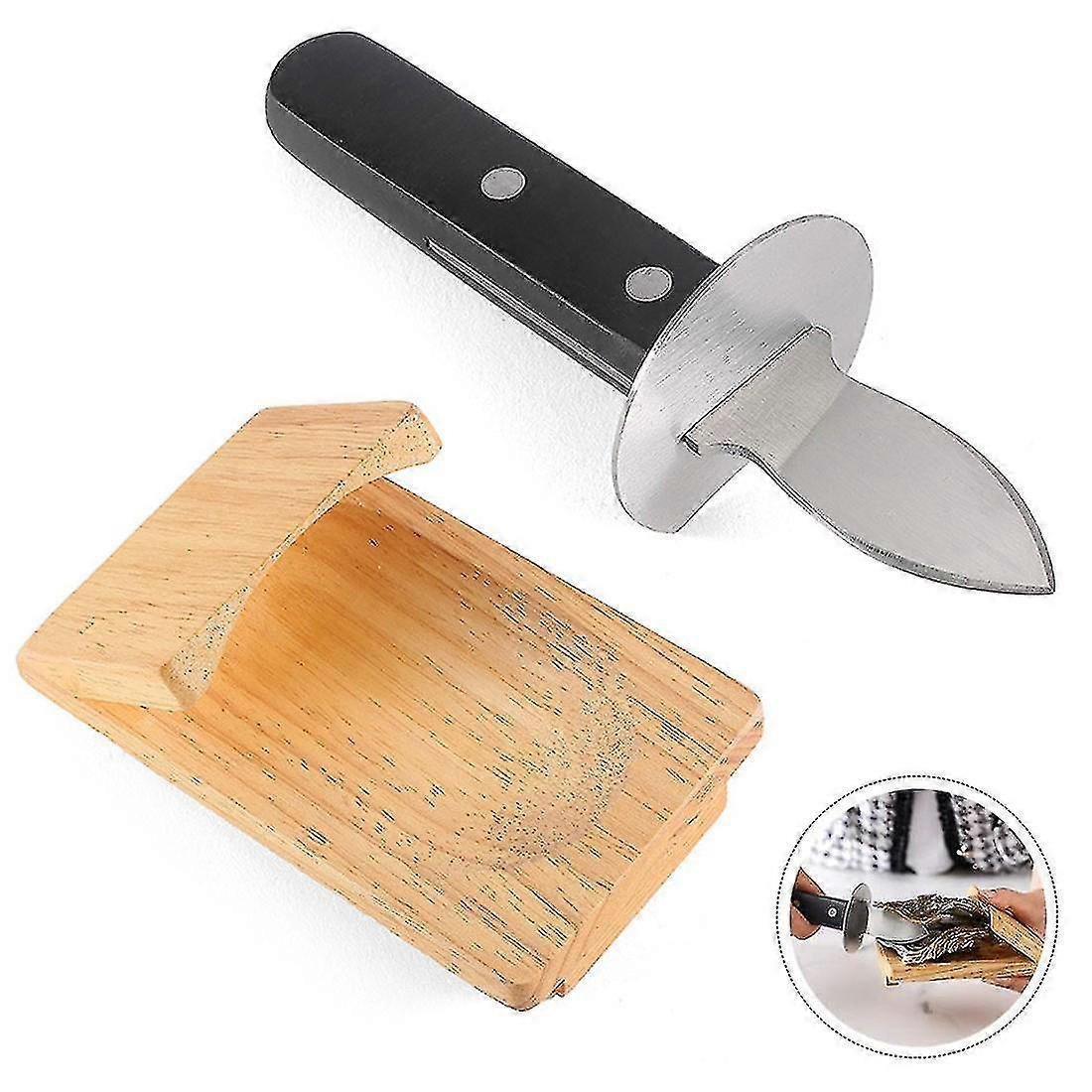 الخشب المحار المشبك حامل المحار فتاحة المحار أداة فتاحة المحار أداة التقشير المأكولات البحرية مجموعات سكين المحار Setd-2