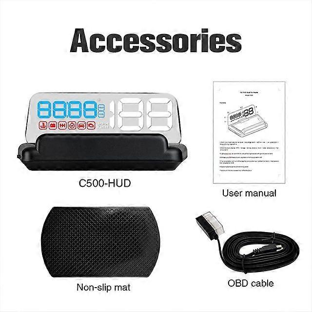 C500 T900 Car HUD Display Auto OBD Head-Up Display Car Projector Speedometer With Screen Security Alarm Car Electronic Accessory