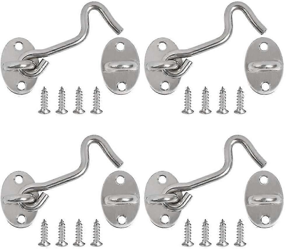 Door Latch Hook, 4pcs Cabin Hook Latches And Bolts For Door Locks Latch Gate Window Bracket