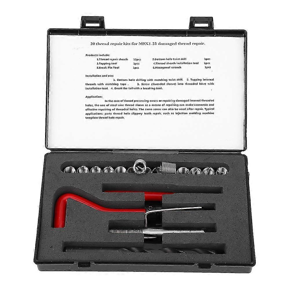 M9x1.25 Female Thread Repairing Accessory Kit - 20 Pcs