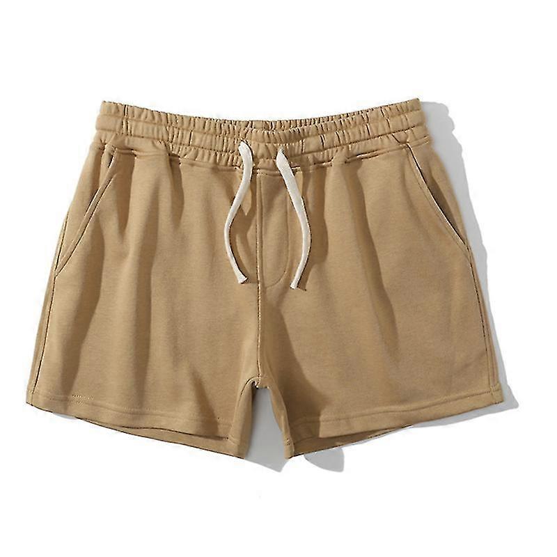Homens de algodão sólido calções de banho cordão Plus Size calções esportivos com bolsos