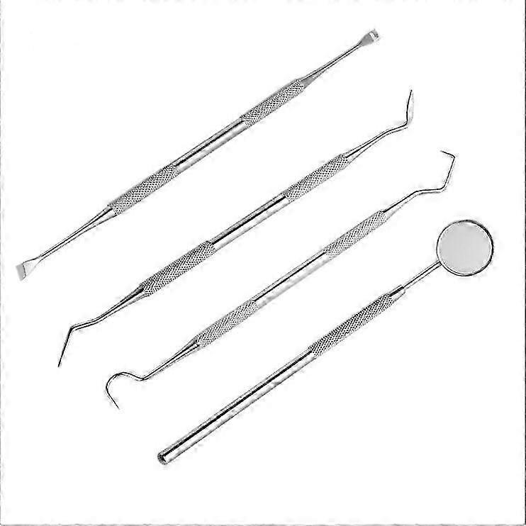 4er Zahnpflegeset ، Edelstahl Zahnsteinentferner ، آلة Zahnarzt ، مجموعة أسنان Reinigung Plaque Sonde ، Zahnsonde ، Scaler ، Mundspiegel