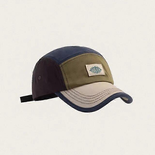 Japanese Juvenile Baseball Cap Retro Contrasting Color Patch Cap Niche Couple Hat men's Big Head Visor Baseball CapCostume Hats