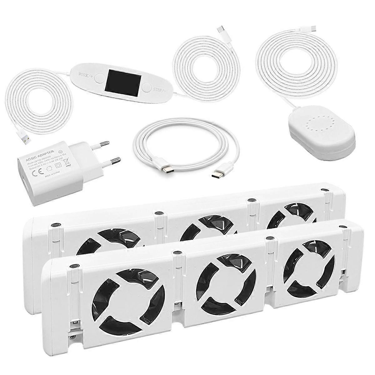 Radiator Fan Smart Radiator Booster Extension Set Ventilator Fan Universal Promote Hot Circulation 100 to 240V A EU Plug