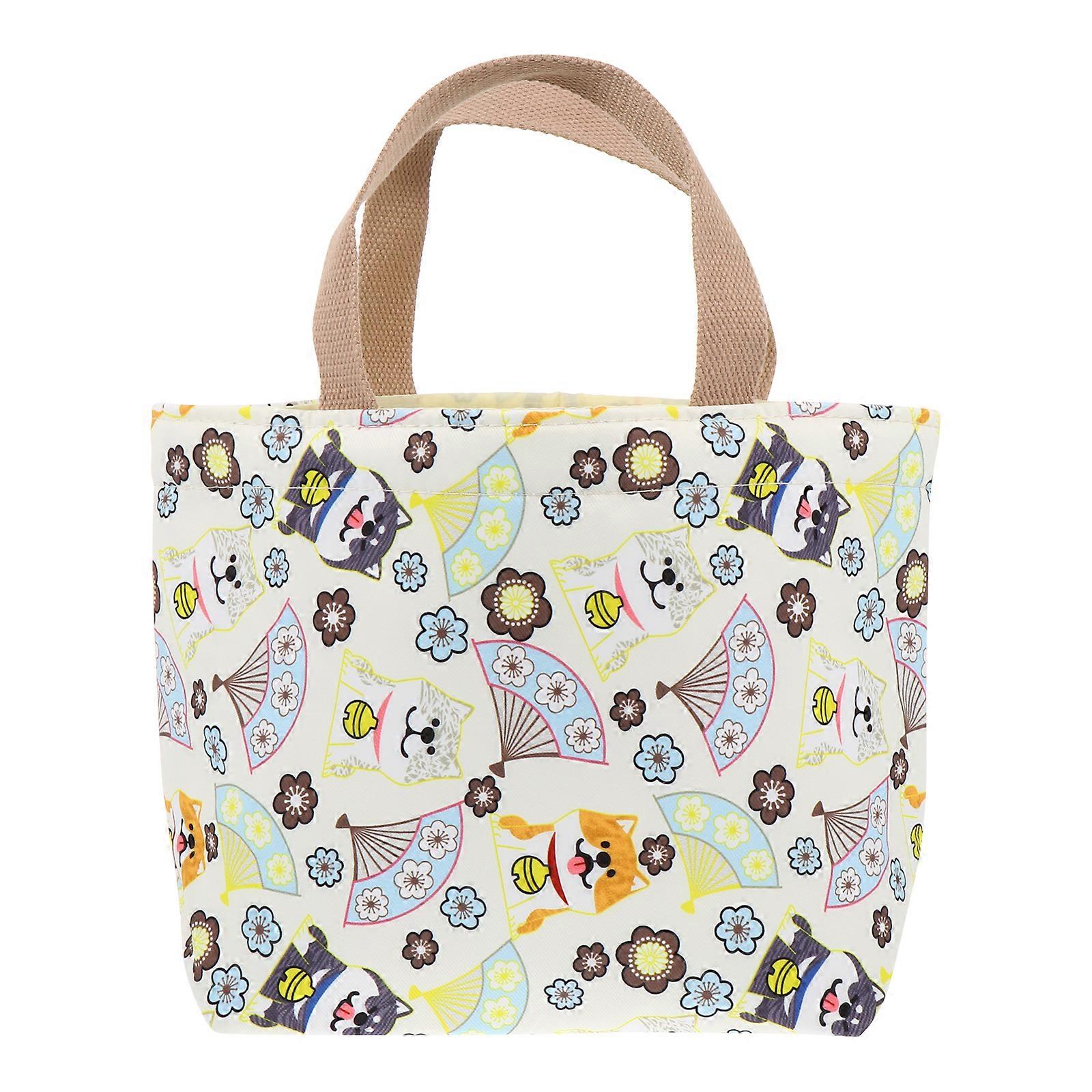 Cartoon Pattern Lunch Box Bag Japanese Style Insulation Drawstring Bento Bag