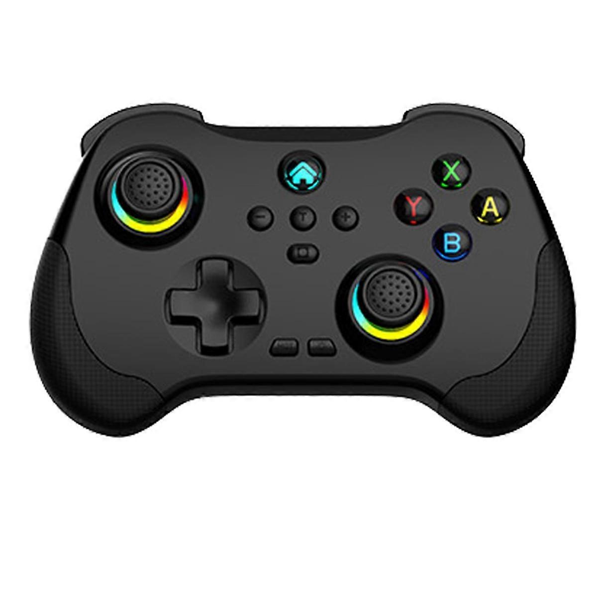 Kabelloser Gamecontroller, Bluetooth, 6-Achsen-Bewegungssensor, Turbo-programmierbarer Joystick für Switch Steam PC, Schwarz