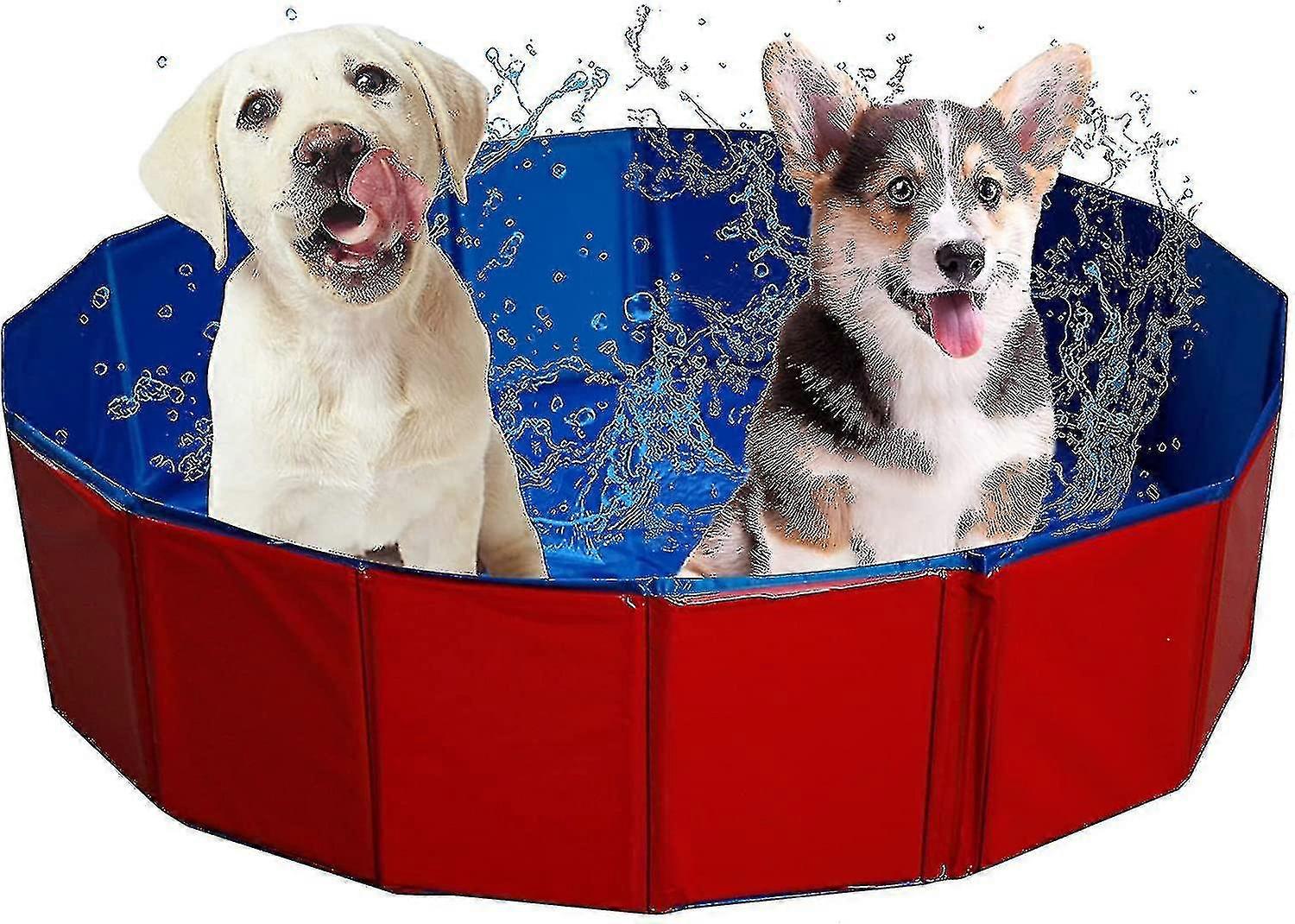 Foldable Pet Swimming Pool Red Portable Pet Pools Foldable Dog Pool Collapsible Swimming Pool For Dogs Hk