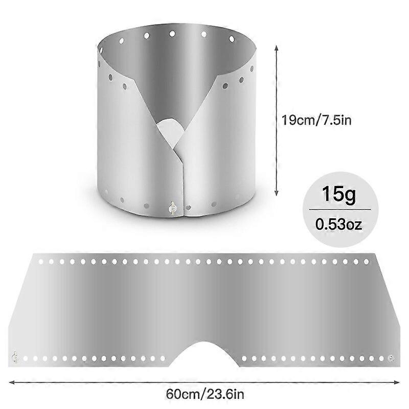 1pcs Outdoor Camping Stove Wind Shield Titanium Wind Shield With Storage Bag For Outdoor Camping Cookware Accessories Portable Cooking Stoves