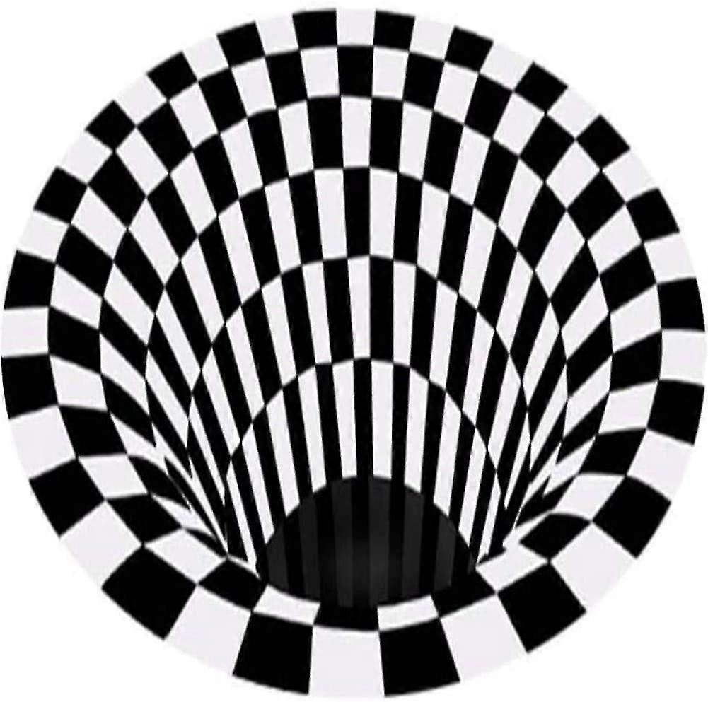 Illusion Carpet, Non-Slip Floor Mat Black White Lattice 3d Carpet