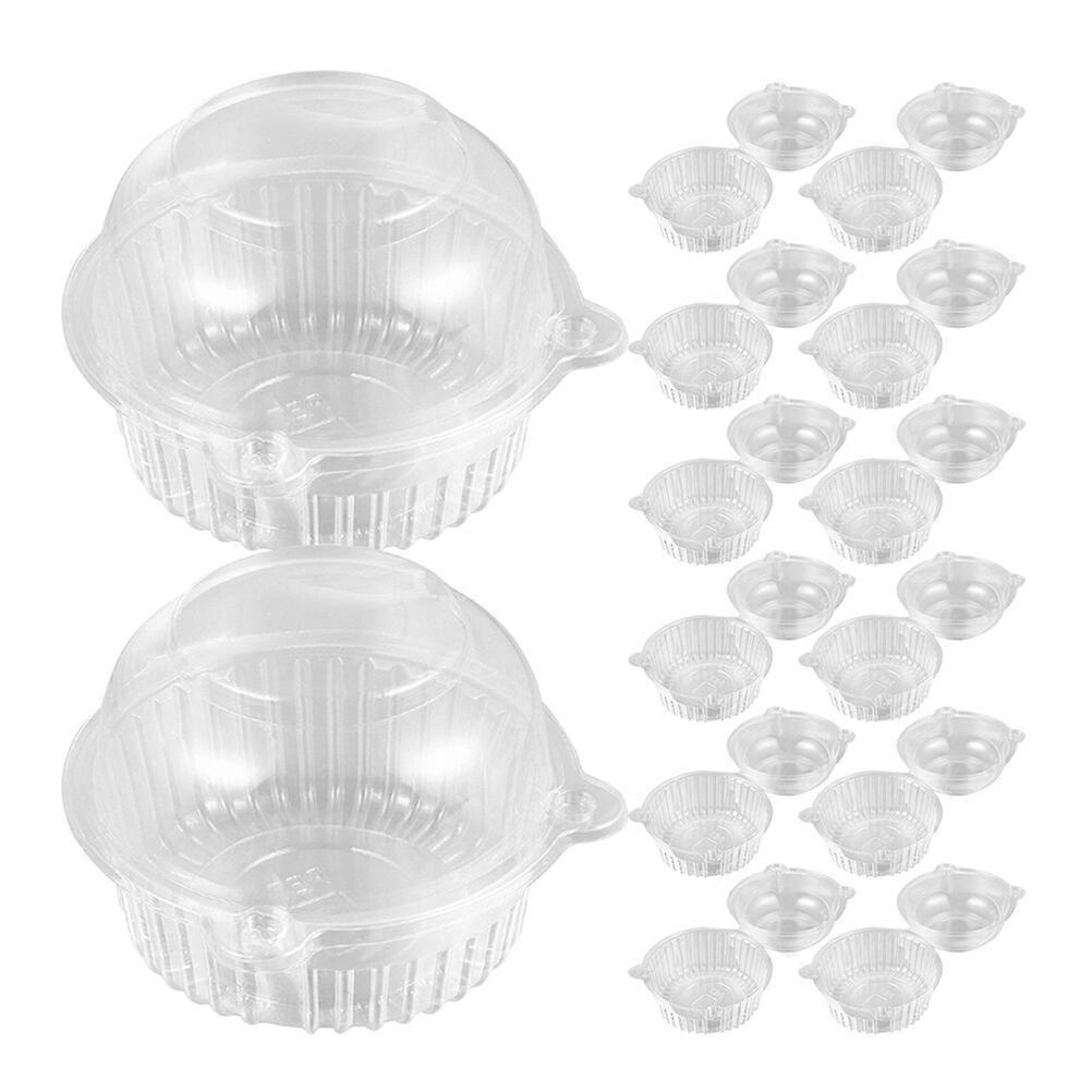 100pcs Clear Cupcake Boxes Cupcake Packling Boxes Portable Cupcake Box for Muffin