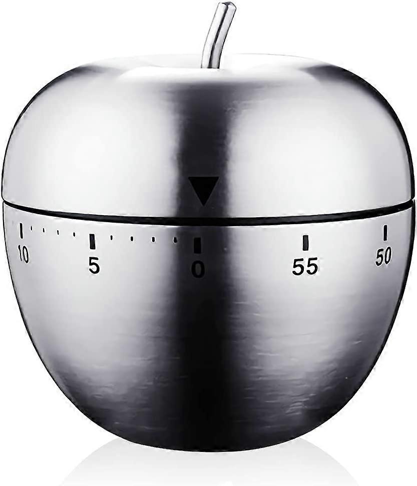 Kitchen Timer Timer Apple Shape Manual Mechanical Rotation Alarm Kitchen Timer Stainless Steel