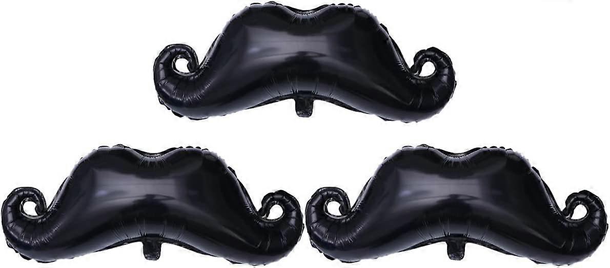 3 Pcs Mustache Balloons, Black