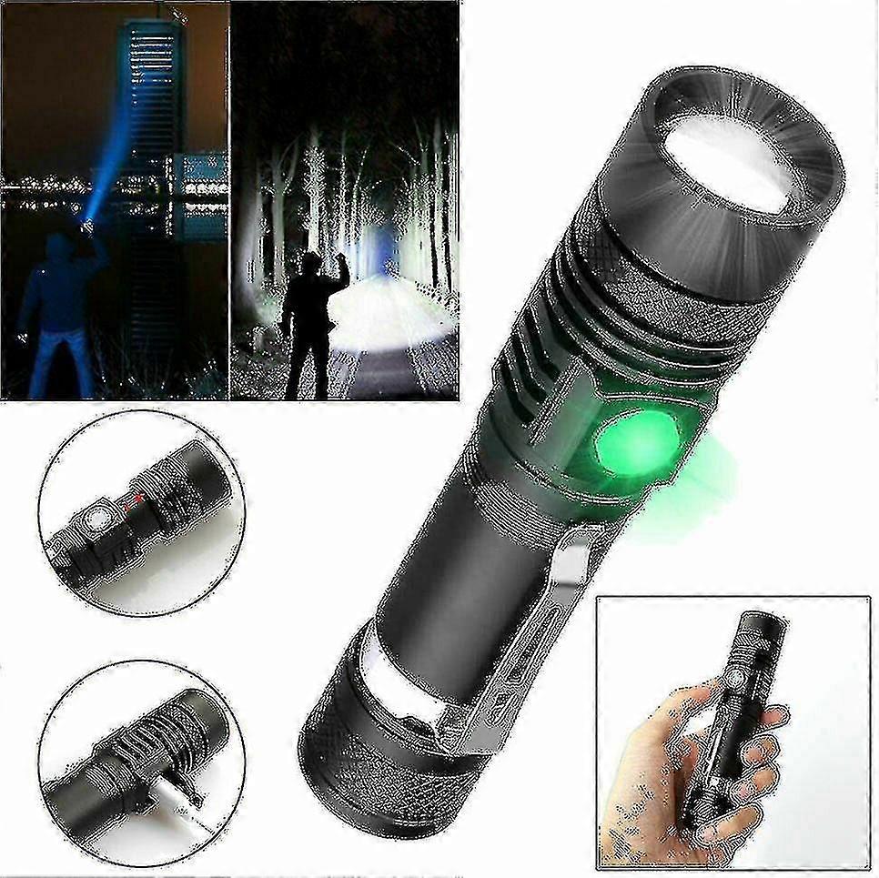 Super Bright 90000lm Led Tactical Flashlight Zoomable With Rechargeable Battery