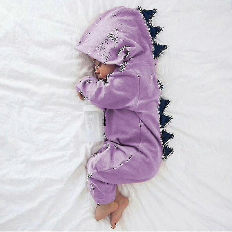 Taapero Lasten dinosaurus Romanttiset pyjamat Pitkähihaiset hupulliset pyjamat
