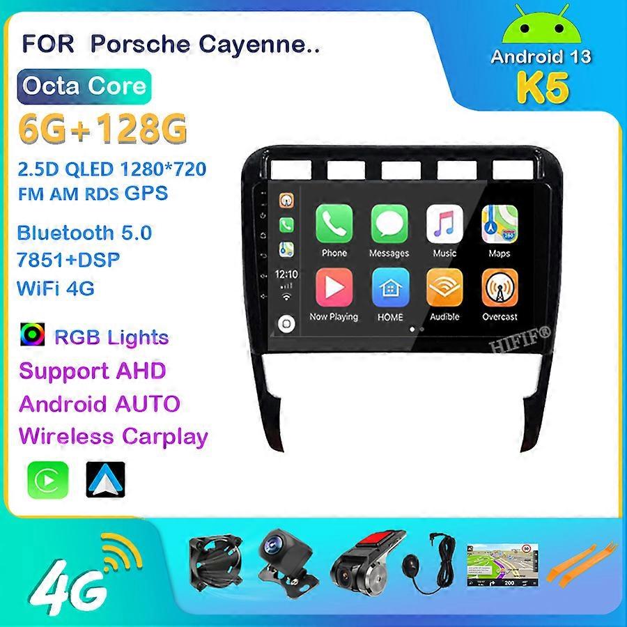 Carplay 2DIN Android 13 Car Radio For Porsche Cayenne 2002-2010 WIFI GPS Navigation FM Bluetooth Car Multimedia Player Head Unit