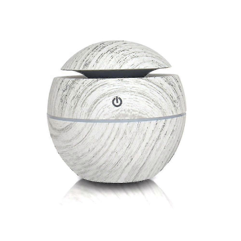 130ml Usb Desktop Black White Pink Wood Grain Design Mushroom Diffuser For Home Mini Mist Air Humidifier With Led Lights