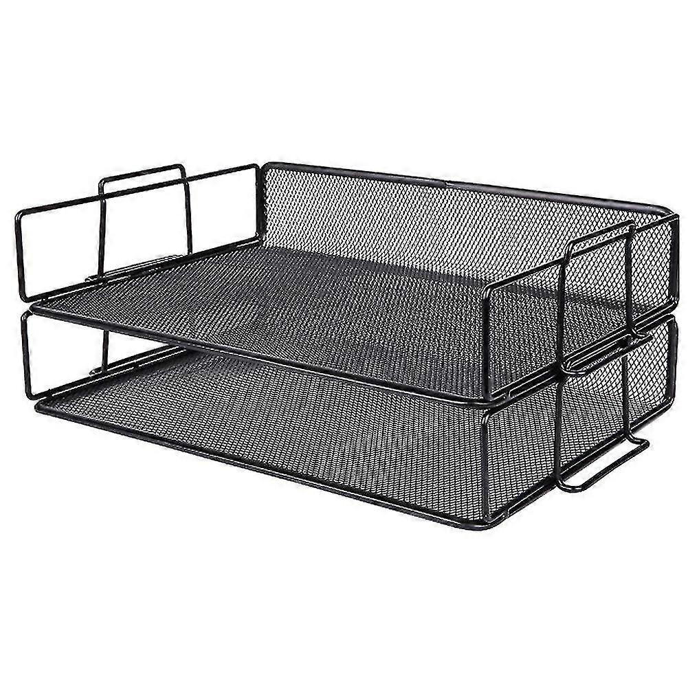 2-layer Letter Tray Stackable Paper Sorter Desktop Organizer Desk