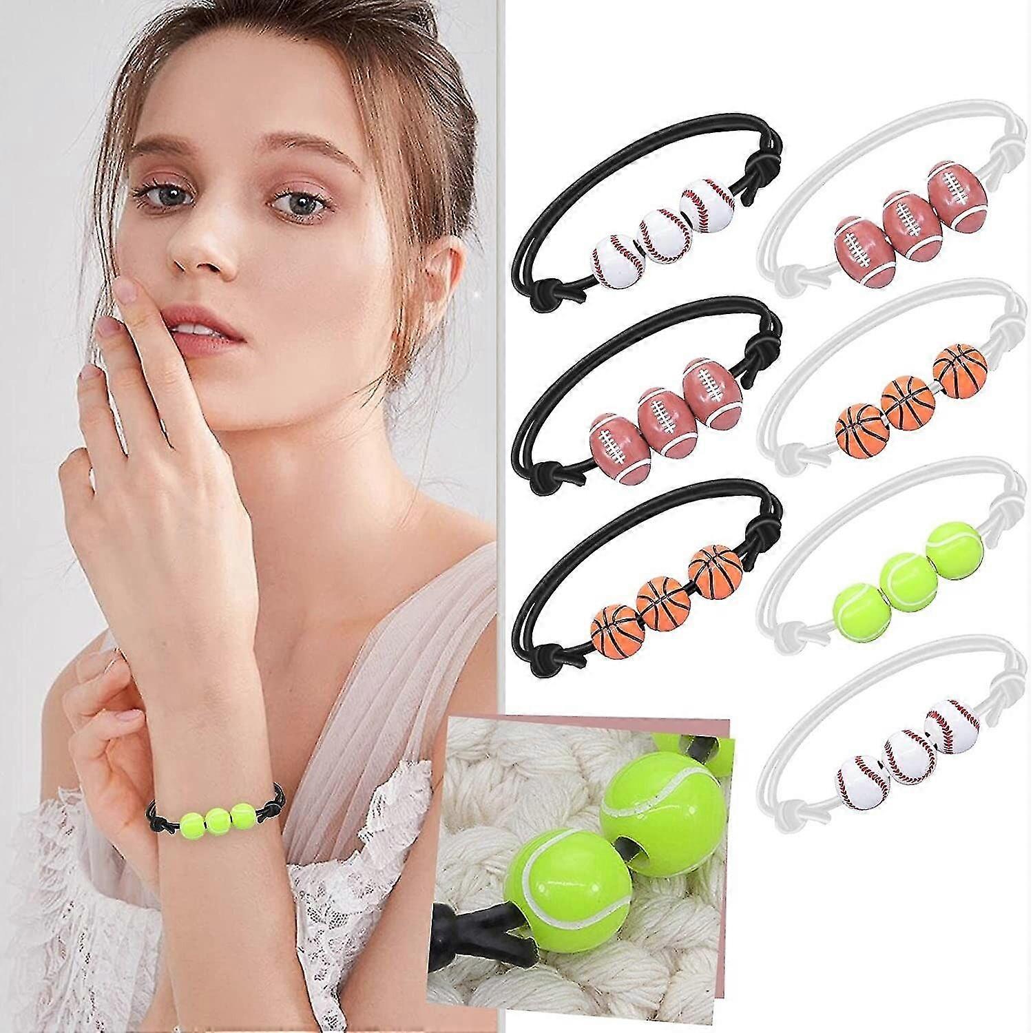 Dockomo כדורסל בייסבול צמיד שעווה קו טניס רוגבי קלוע מתכוונן בנים בנות תכשיטי ספורט