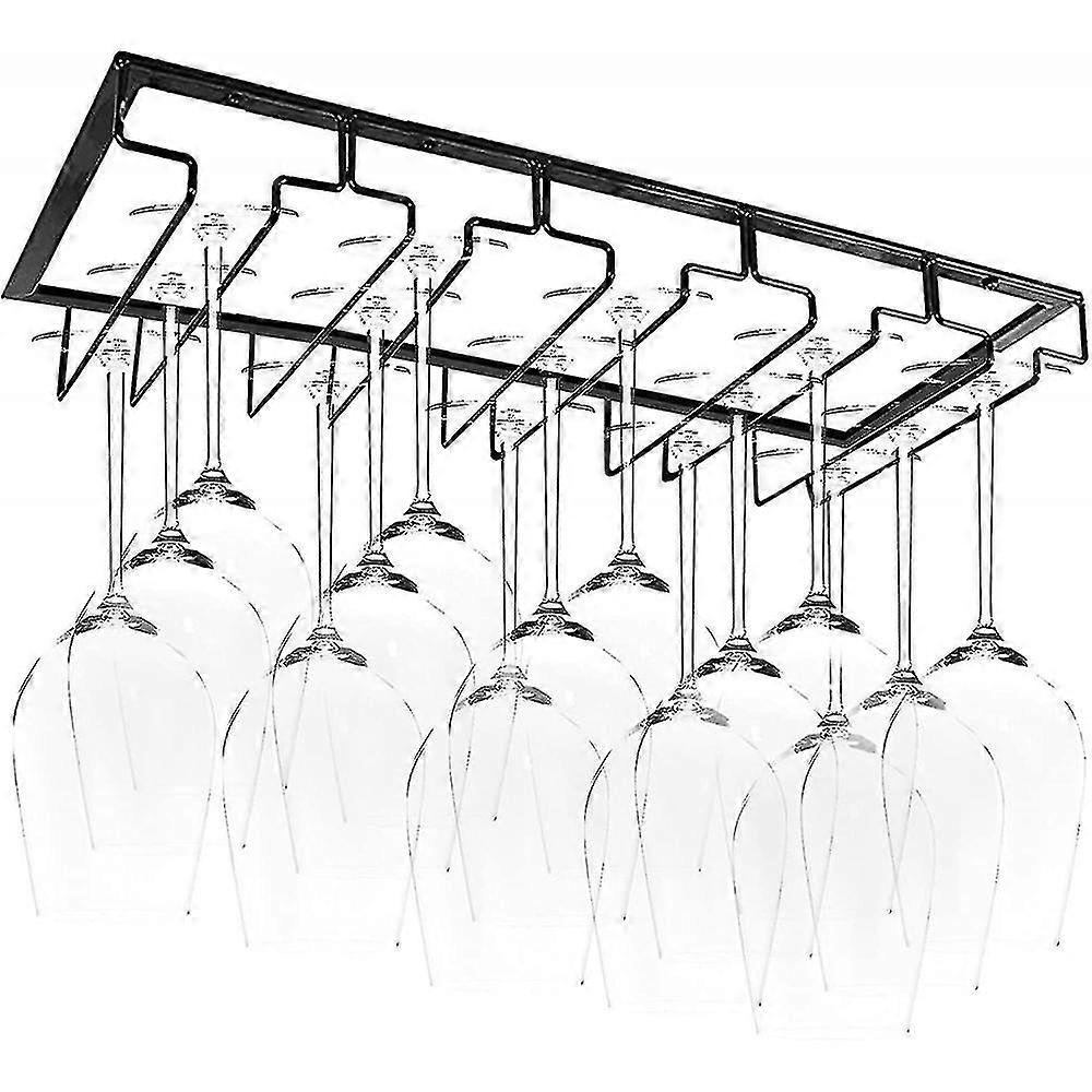 Hanging Glass Rack - Wine Glass Rack With 5 Rails For 10-15 Glasses, 50 X 22.5 X 5.5 Cm, With Scr QZX
