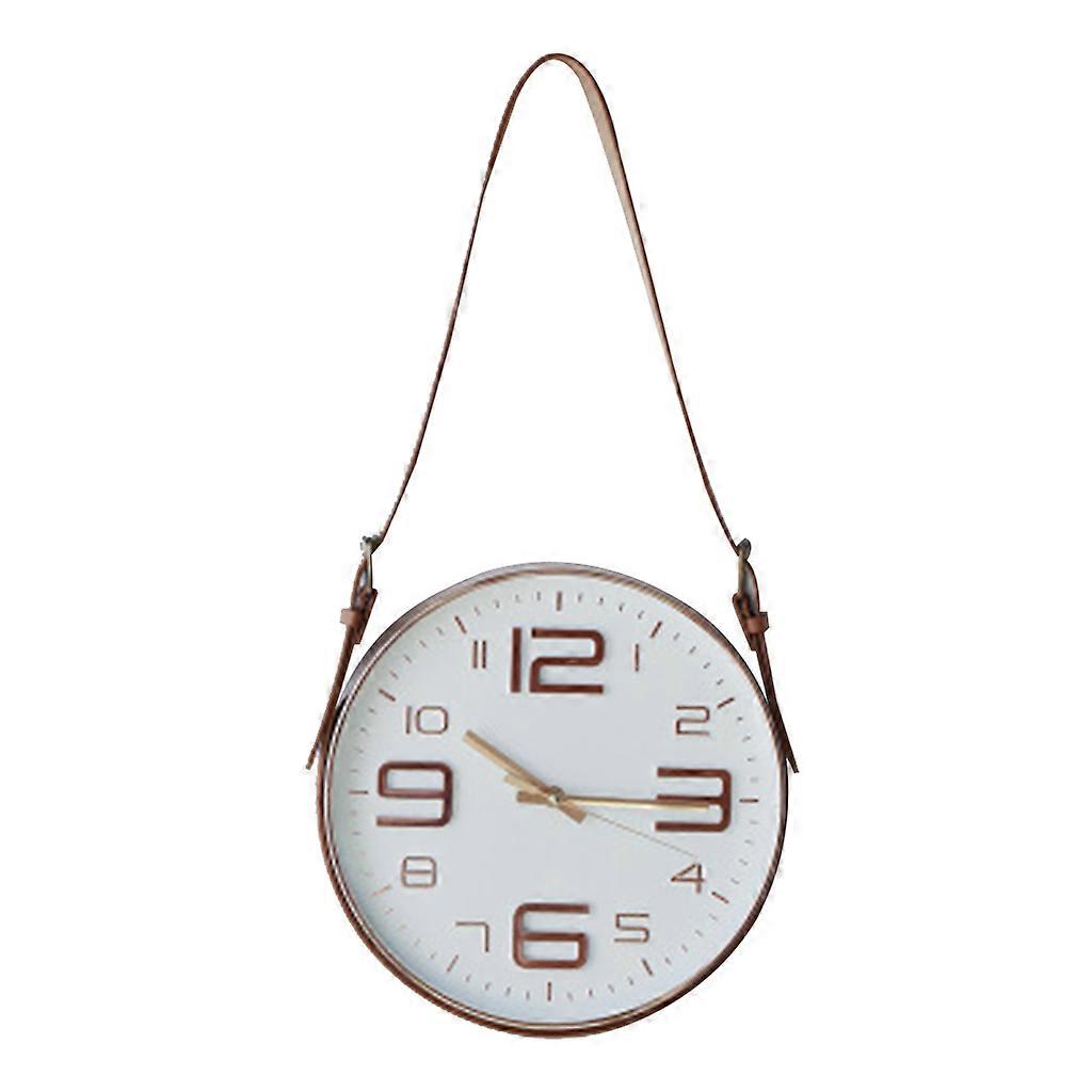 Modern Minimalist Leather Belt Hanging Clock Living Room Background Wall Clock