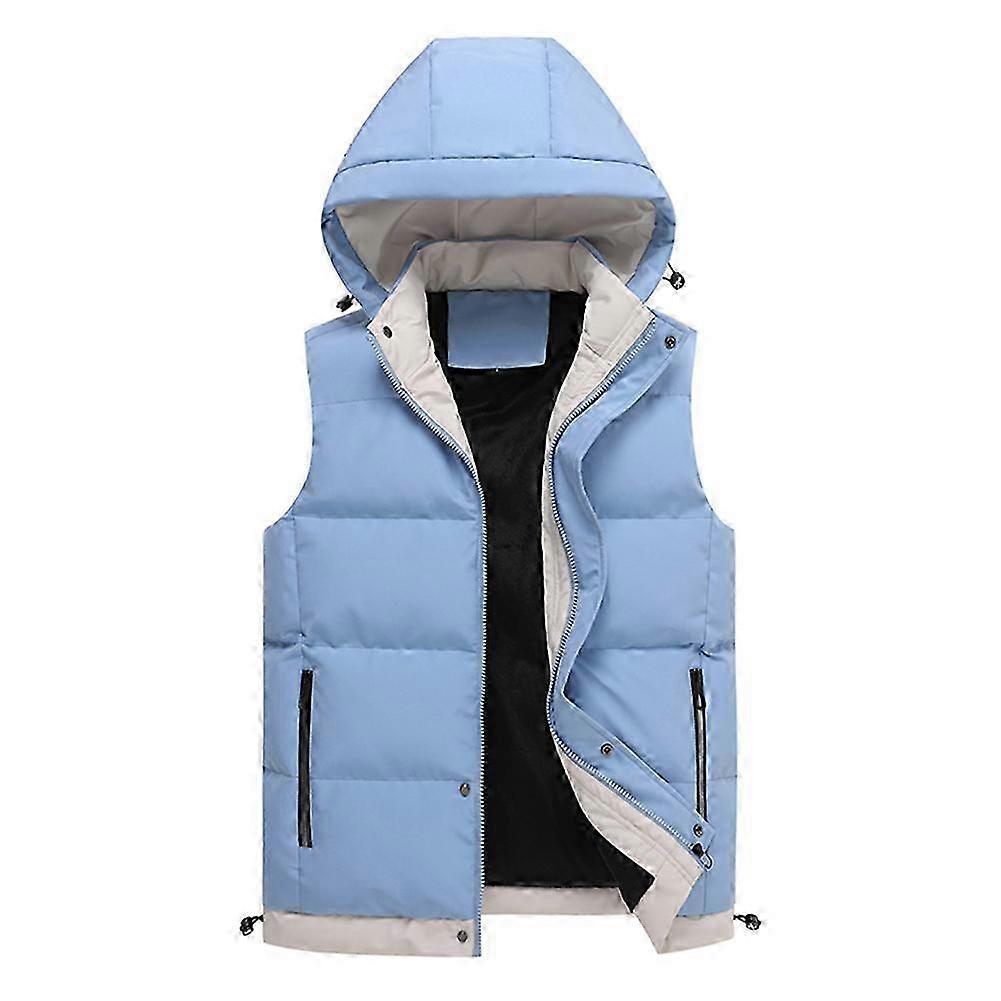 YYNUDA Mens Fleece Lined Sleeveless Outerwear Removable Hooded Puffer Vest