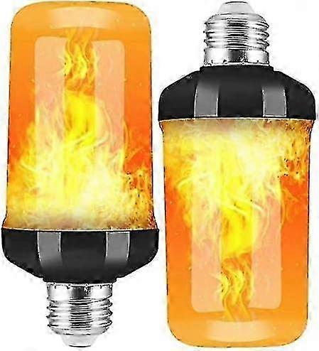 2 Pack E27 LED Flame Light Bulbs 4 Modes with Gravity Sensor Flame Light Bulb for Indoor/Outdoor/Bar