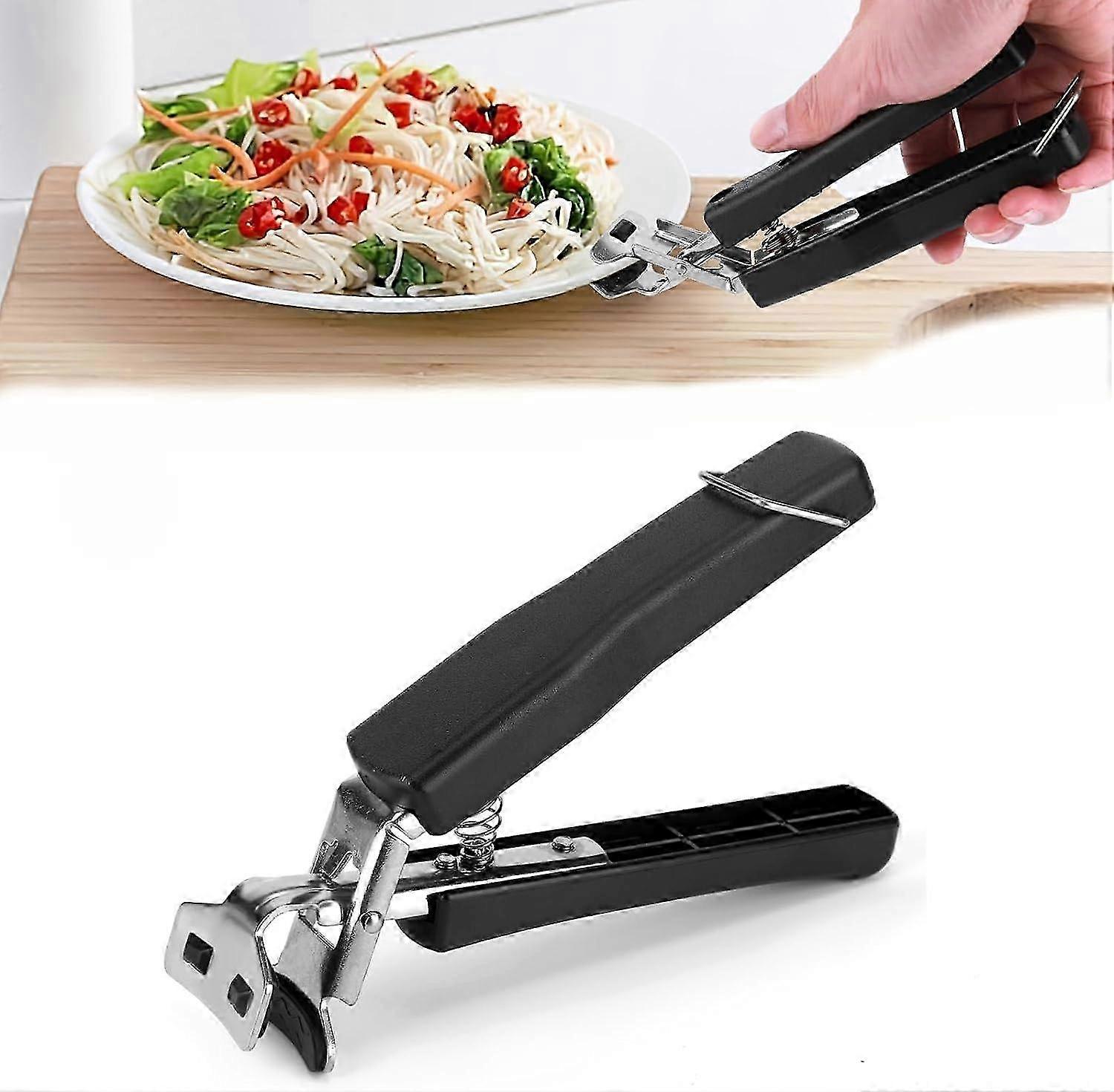 الفولاذ المقاوم للصدأ المضادة للحروق ، الوعاء الساخن طبق لوحة القابض مقاطع ، ملقط سميكة حامل المشبك مع مقبض سيليكون