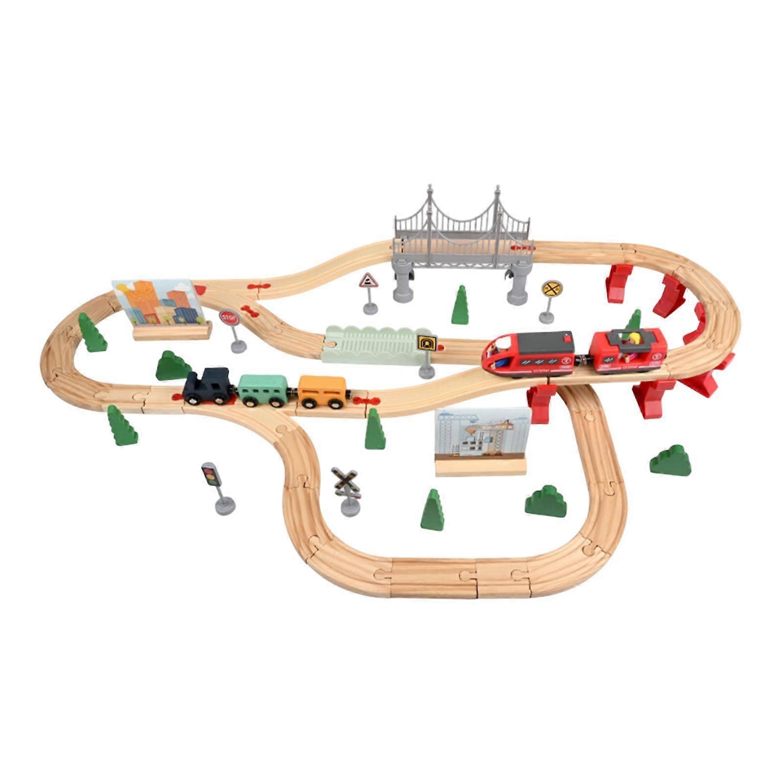 72 חתיכות רכבת צעצוע להגדיר מסלולי למידה צעצועים אביזרים לבנות בנים מתנה