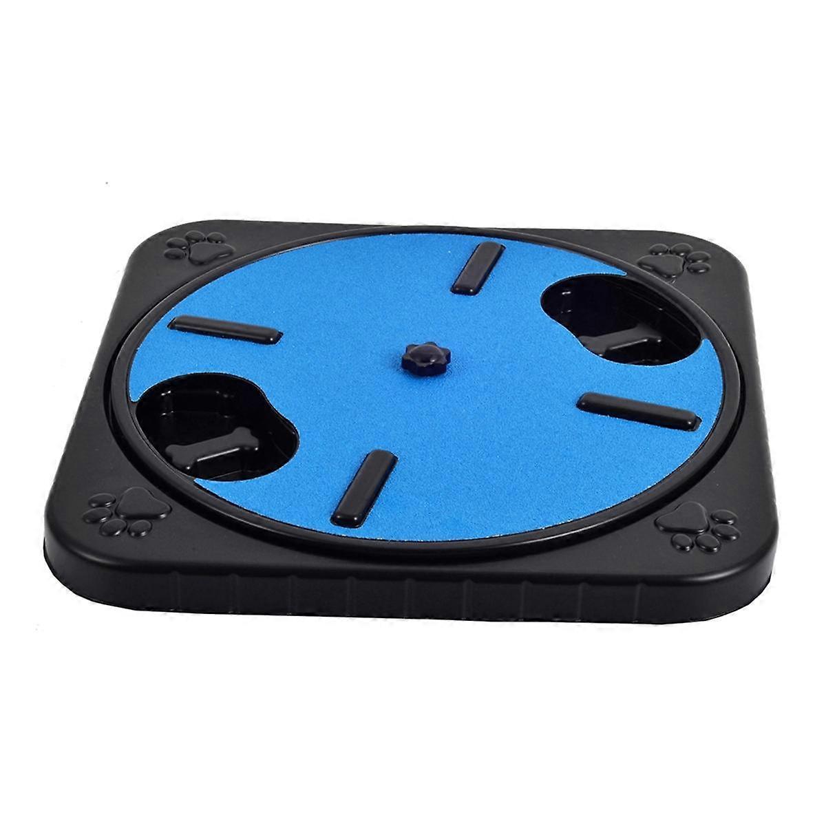 Dog Scratch Pad for Nails Dog Scratch Board Snack Compartments Rotating Round Dog Nail Scratch Board Removable Blue