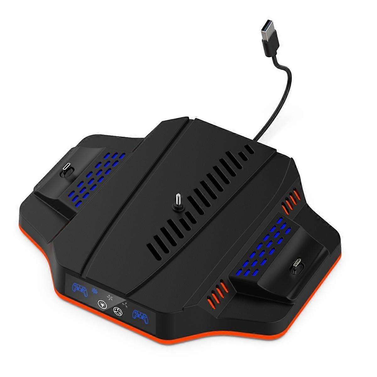Game Console Cooling Dock for Slim with RGB Colorful Ambient Light Portable Gamepad Charger