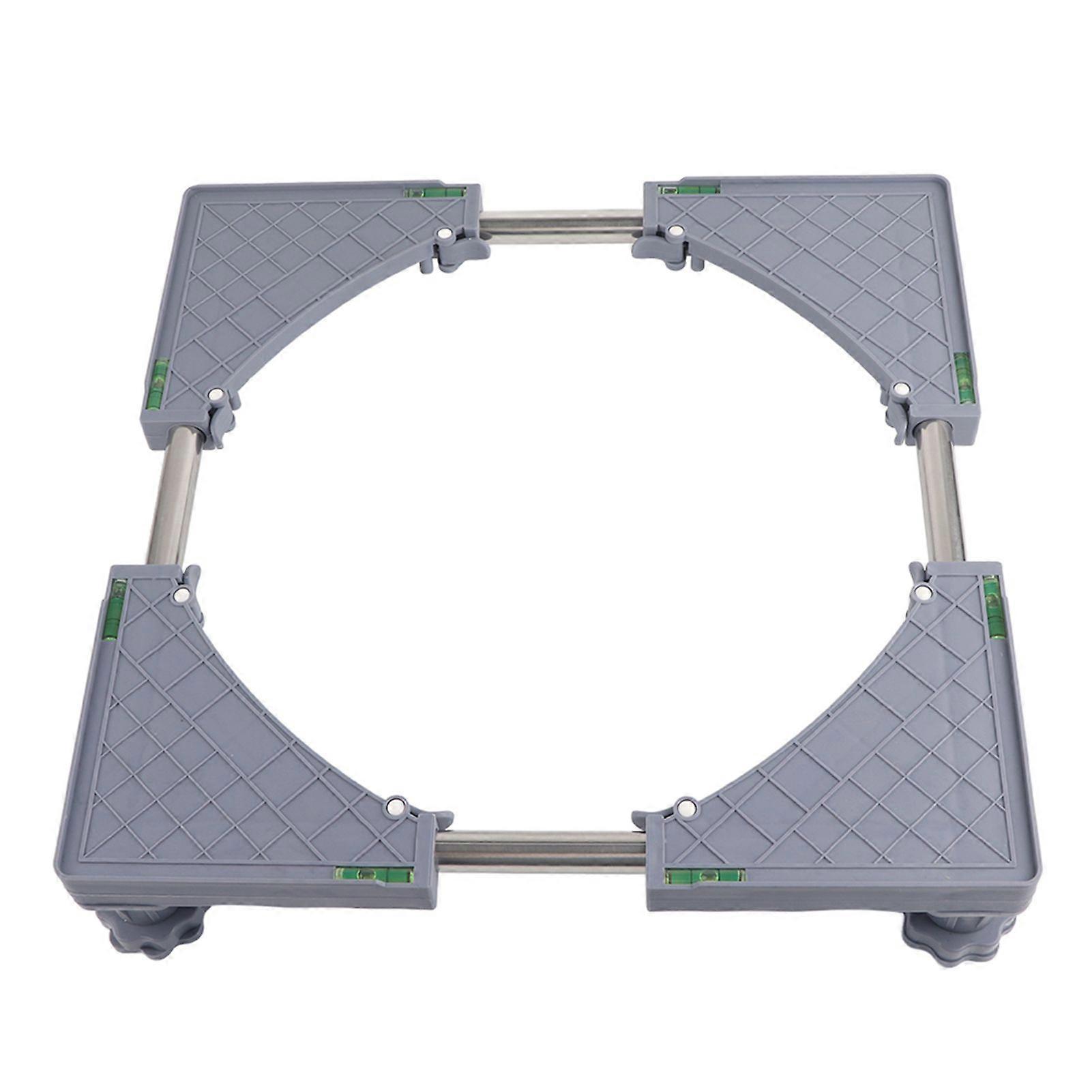 Harmaa nelijalkainen pesukone lattiajalusta säädettävä pohjakiinnike jääkaappiin