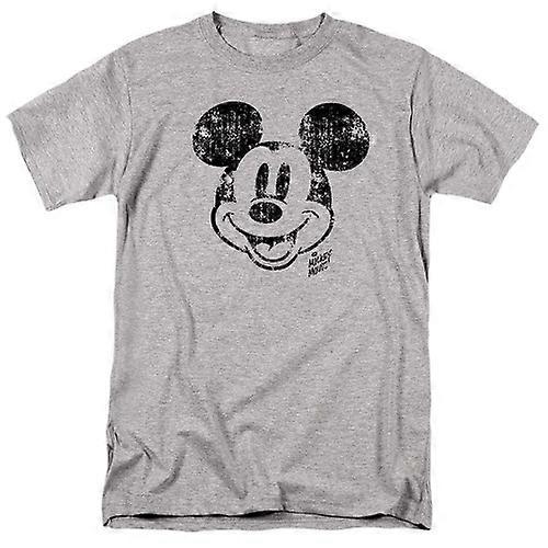 Disney Mens Mickey Mouse Distressed Face T-Shirt