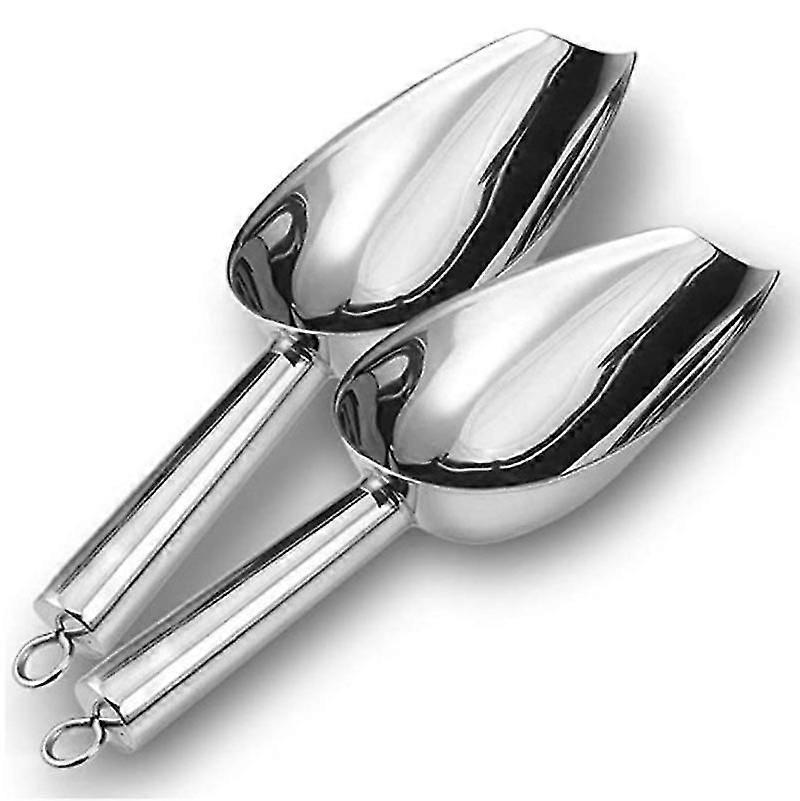 Ice Scoop Set Of 2, Stainless Steel Small Weighing Scoop Flour Scoop Feeding Scoop Sa Scoop Dispensing Scoop For Kitchen, Bar, Buffet, Party, Versat,1