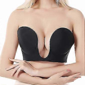 Strapless Bra Push Up Self Adhesive Invisible U Plunge Stick On Bra