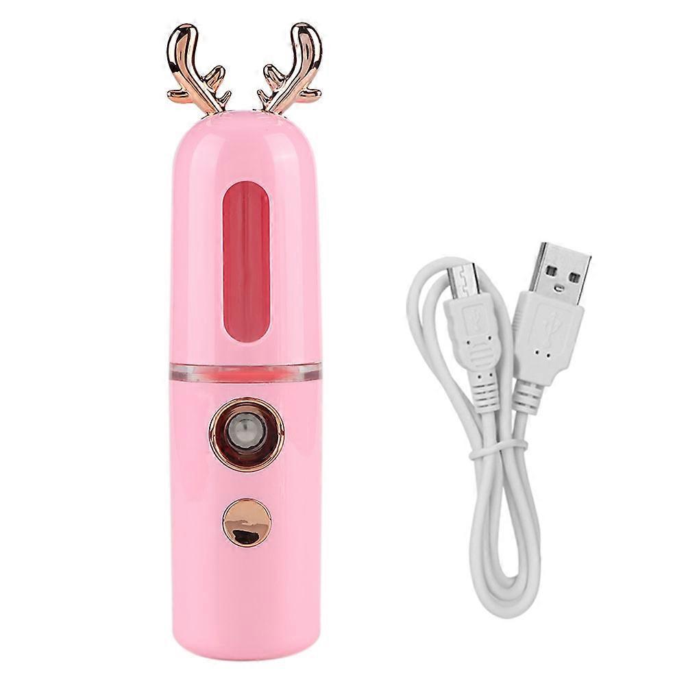 30ml Nano Atomization Mist Sprayer Face Skin Moisturizing Mist Spray Deer Type (Pink)