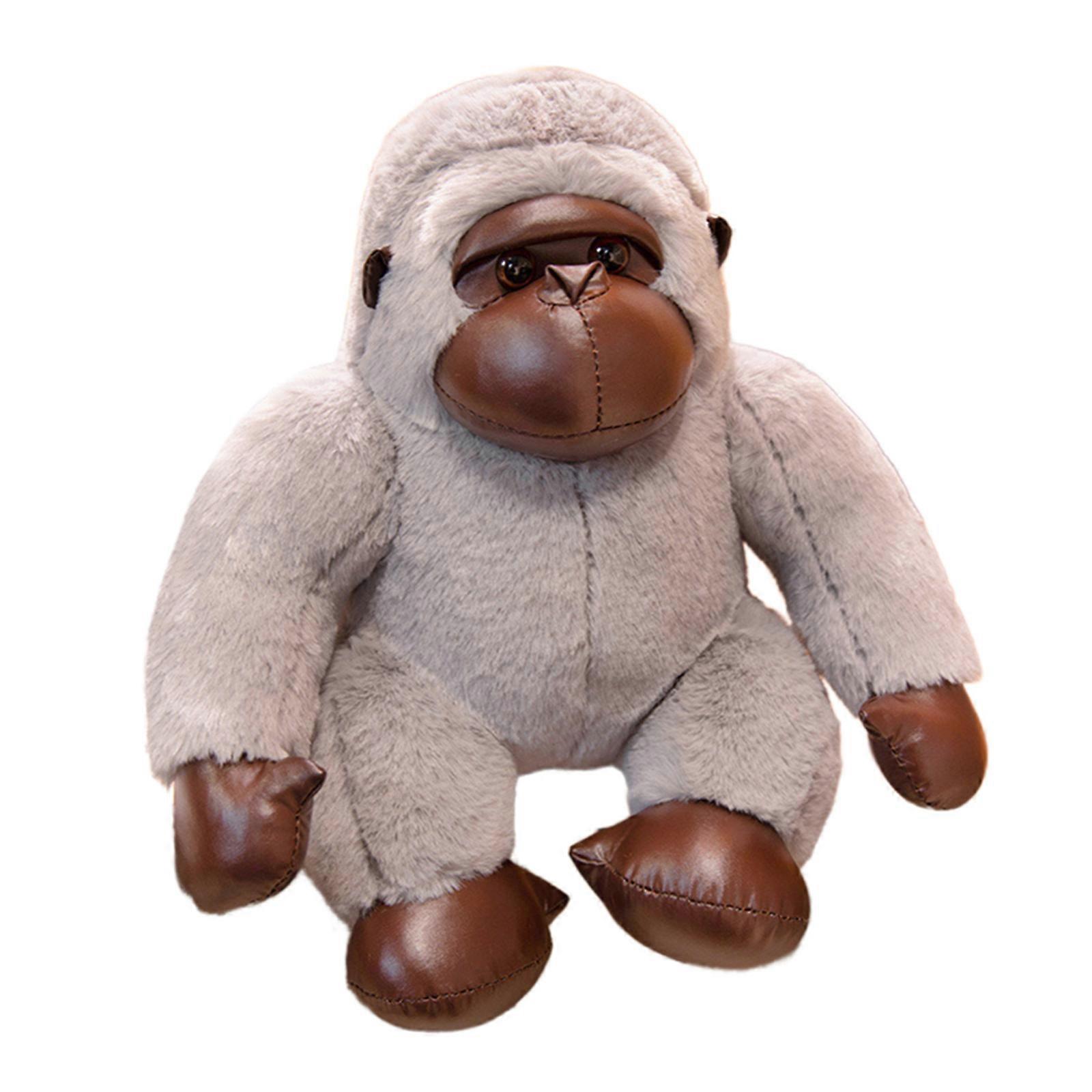 Quality Soft Plush Monkey Pillow, Monkey Plush Pillow Animal Cushions for Kids and Adults, Easy to Cleans Birthday Gifts Light Grey