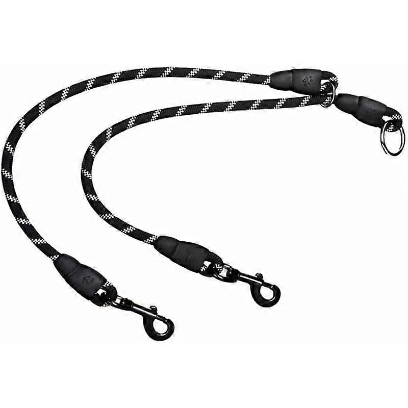Double Dog Leash, Sliding Design, 360° Rotatable Hook, No Tangle, Reflective