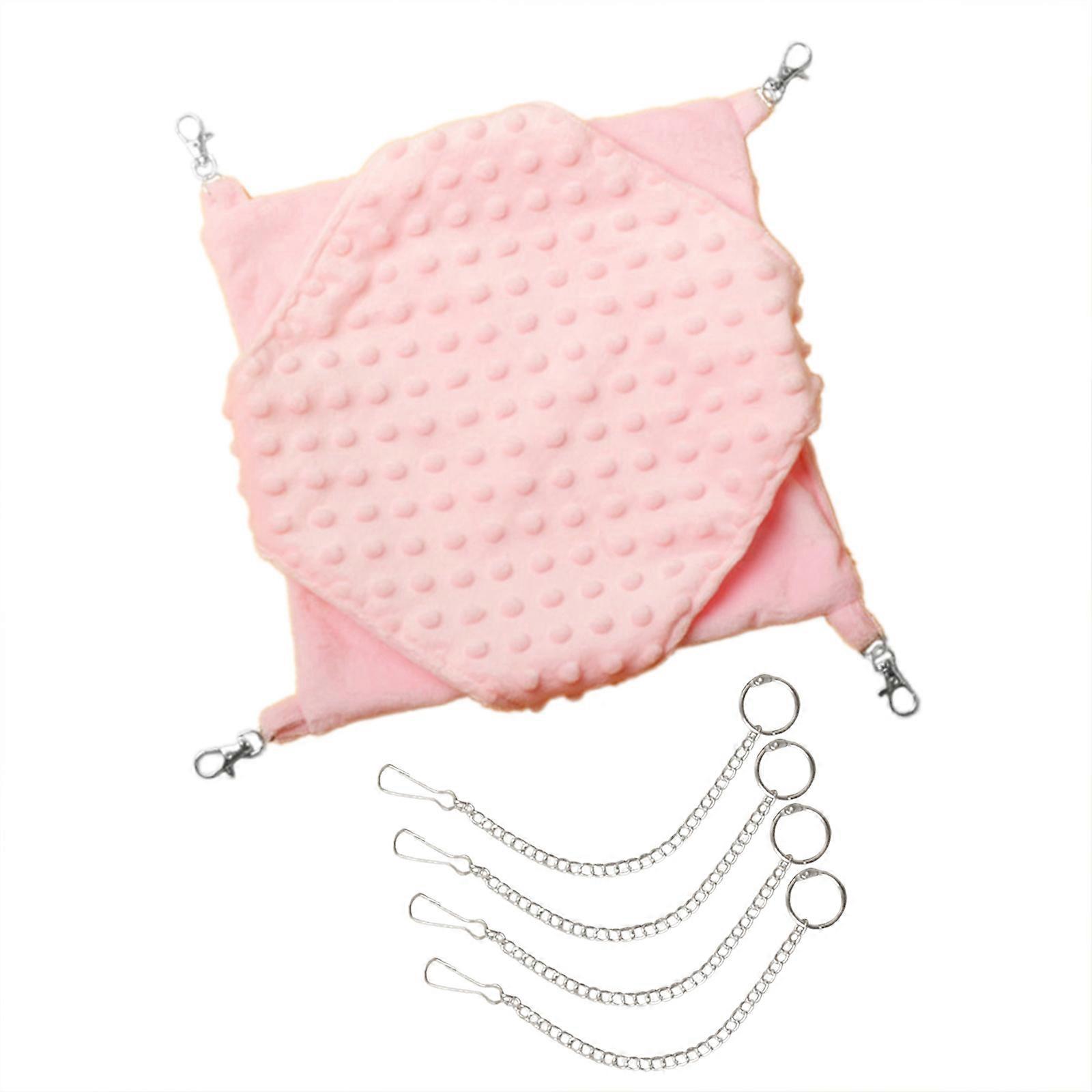 Breathable Squirrels Bunkbed Hanging Hammock Bunkbed Winter Swing for Hamster Sugar Gliders Ferret Accessories  Pink S