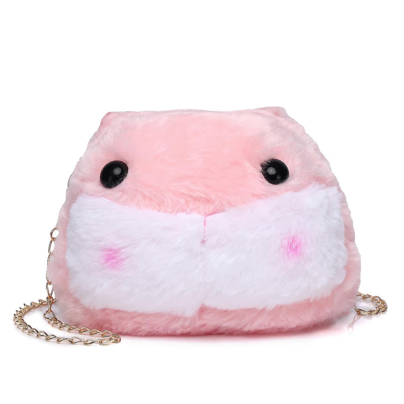 Cute hamster plush messenger bag, stylish and portable storage