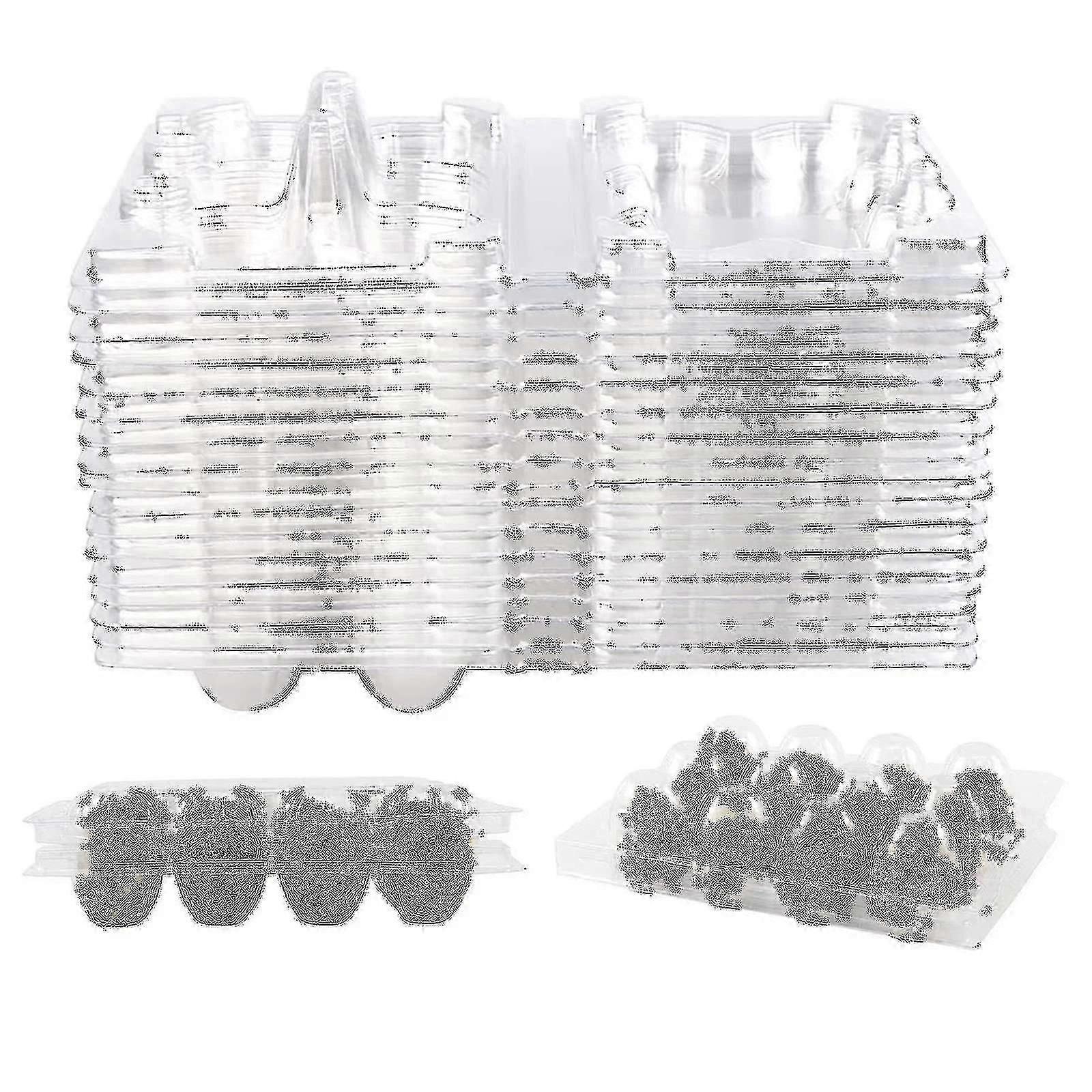 100st 12 galler Vaktelägg Box Återanvändbara vaktelägg Kartonger Ägg Stora Box Transparent Frid Stora Box Mini Äggdispenser med lock för köldmedium